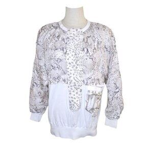 VTG I.B. Sport Silk Scarf Top Sweater Abstract Medium